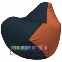 Бескаркасное кресло мешок Груша Г2.3-1523 (синий, оранжевый)